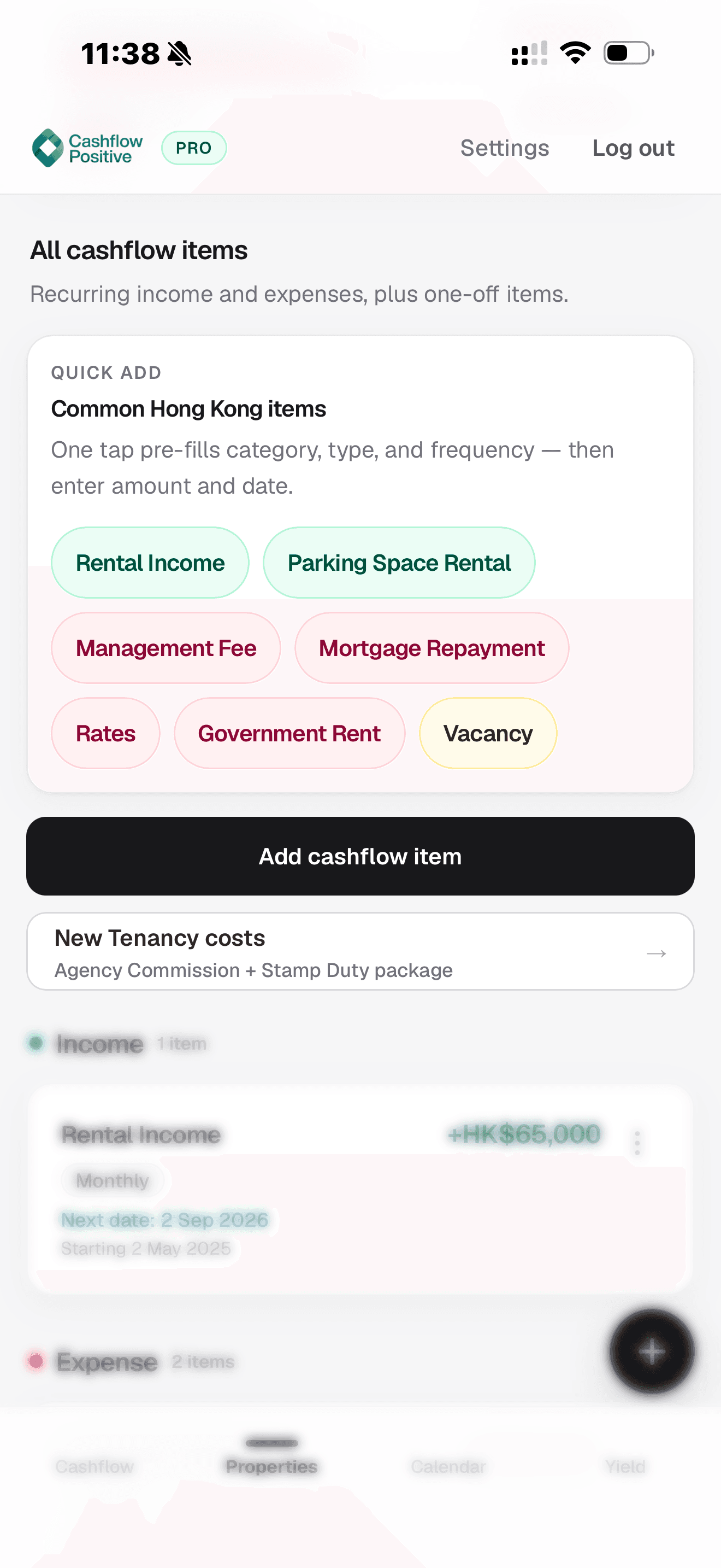 Quick Add with Hong Kong income and expense categories